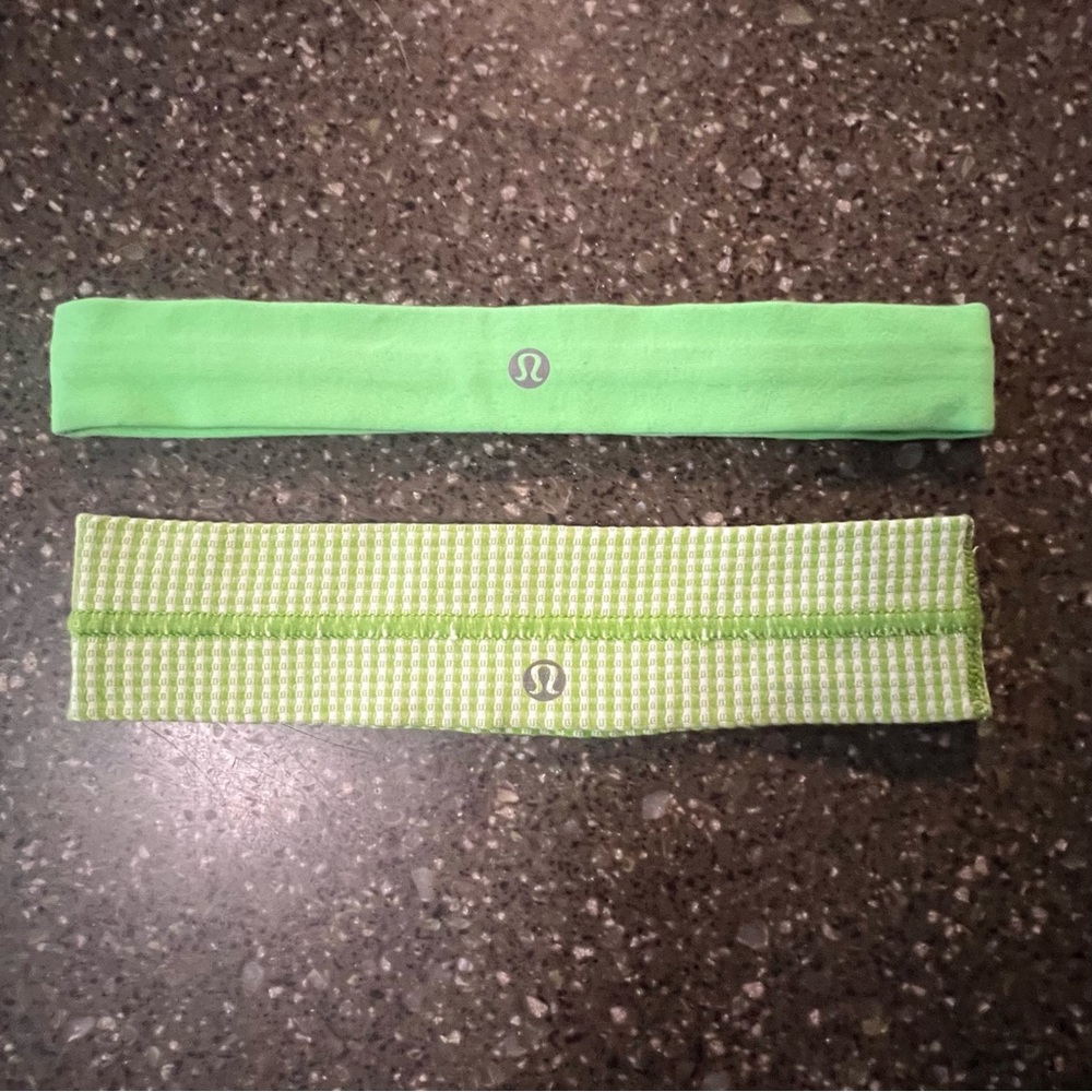Lululemon Green Non Slip Headbands Set Activewear Hair Accessories Gym Yoga Run